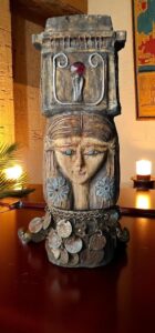Manifest Handmade Goddess Hathor Statuette , Statue for the Egyptian Goddess Venus - Image 1