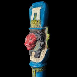 Vintage Egyptian Sekhmet Statue: Porcelain Goddess with Baboon - Image 1