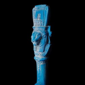 Vintage Egyptian Sekhmet Statue: Porcelain Goddess with Baboon - Image 1