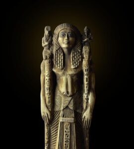 Stone Egyptian God Anubis Statue with King Tutankhamun - Image 1