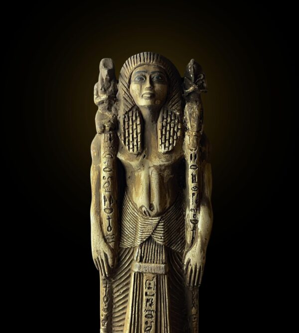 Stone Egyptian God Anubis Statue with King Tutankhamun