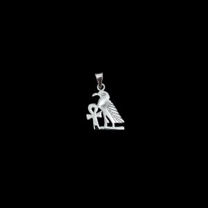 Sterling Silver Egyptian God Horus Amulet Pendant Necklace - Image 1