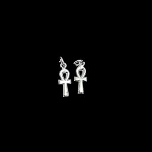 Silver Egyptian Ankh Cross Earrings: Key of Life, Made in Egypt - Image 1