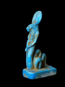 Egyptian Goddess Sekhmet Statue with Cobra Body - Image 1