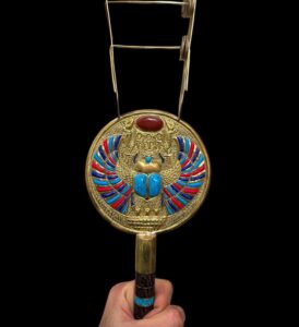 Egyptian Sistrum: Winged Scarab Beetle Musical Instrument - Image 1