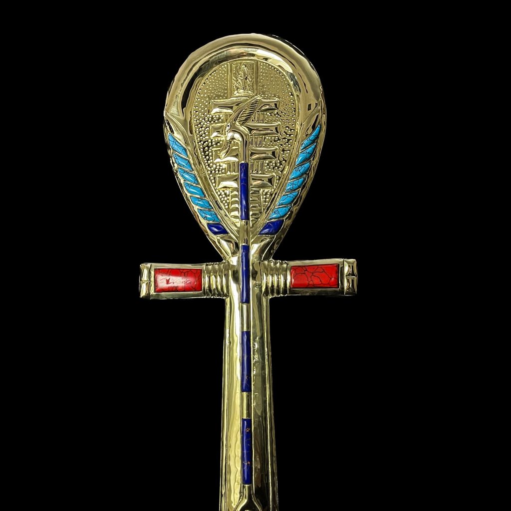 24k Gold Plated Brass Ankh Cross: Egyptian Key of Life