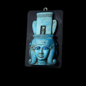 Wall decor Goddess Hathor Statuette, winged Scarab symbol for protection - Image 1