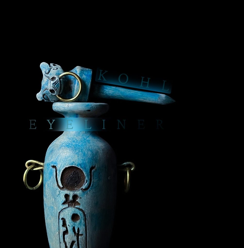 Egyptian Kohl eyeliner pot made in Egypt , Pharaonic kohl pot with Goddess Hathor Head ( without the Kohl)