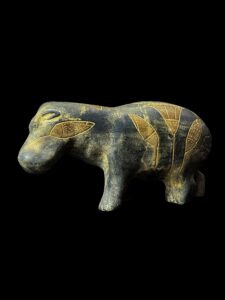 Hippopotamus statue, The Hippo statue, Egyptian Museum replica, Basalt statues made in Egypt - Image 1