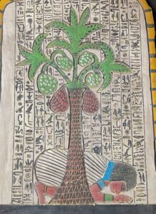 Ancient Egyptian Relief: Pashedu Kissing Earth Under Palm Tree - Image 2