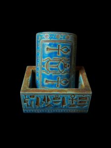 Egyptian Scarab Box: Ancient Inscription, Ankh Key Design - Image 2