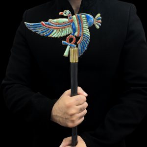 God Osiris Was scepter staff with Goddess Nekhbet Vulture. staff of Power and domination. - Image 2