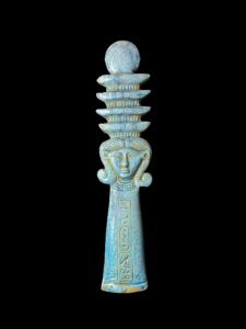 Goddess Hathor Column with Djed Pillar and Sun Disk - Image 2