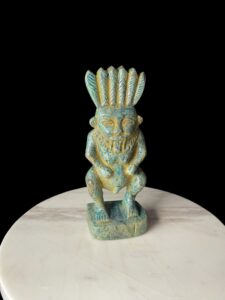Hand-Carved God Bes Statue: Egyptian Art Home Decor - Image 2