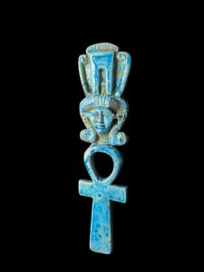 Egyptian Goddess Hathor Column with Ankh key of life symbol - Image 2