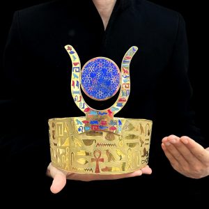 Goddess Hathor Horn Crown: 18k Gold Dipped Copper, Kemetic Tool - Image 2