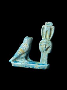 Goddess Hathor column with Egyptian Owl statue - Image 2