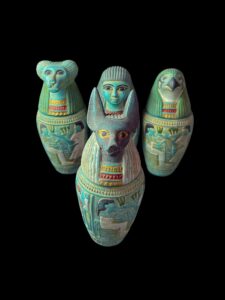 Handcrafted Canopic Jars Figurines: Sons of Horus, Egyptian Decor - Image 2