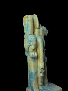 Egyptian Goddess Sekhmet Protecting Hathor Statue - Image 2