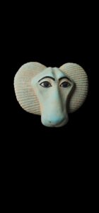 Egyptian Baboon Stone Statue: Museum Replica - Image 2