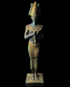 Basalt Stone Egyptian God Osiris Statue: Natural Colors - Image 2