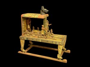 Funeral Boat of God Anubis, Egyptian Museum Ship Statue: Royal Memorial Procession Replica - Image 2