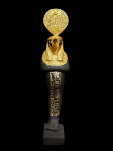 Rare Falcon Egyptian God RA statue, God of the sun, God Ra God of the Sky. God Ra with Sun disk. - Image 2