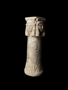 Vintage Egyptian Goddess Hathor Stone Candle Holder - Image 2