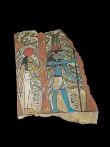 Ancient Egyptian Wall Relief: God Khnum & Goddess Sekhmet Art - Image 2