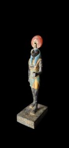 Rare Falcon Egyptian God RA statue, God of the sun, God Ra God of the Sky. God Ra with Sun disk. - Image 2