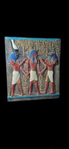 Unique ancient Egyptian Wall relief of Anubis and Horus bless Ramses II - Image 2