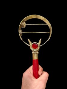 Goddess Hathor Sistrum with Horn symbol, Egyptian musical instruments sistrum, Ancient religious artifacts, Sistrum museum collections. - Image 2