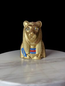 Egyptian Goddess Sekhmet Statue: Colorful Statuette Made in Egypt - Image 2