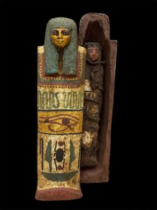 Hand Carved Wooden Ushabti - Vintage Egyptian Shabti Statue - Image 2