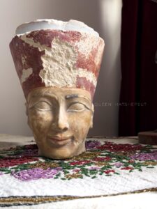 Queen Hatshepsut head made of Solid stone, Rare replica for Hatshepsut sculpture - Image 2