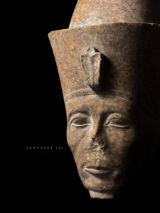 head of King Senusret III made of Rare stone - Image 2