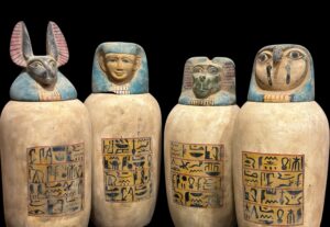 Ancient Egyptian Canopic Jars: Sons of Horus Figurines - Image 2