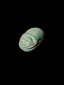 Egyptian Scarab, The decorative Good luck scarab in Ancient Egypt, with the face of God Bes. - Image 2