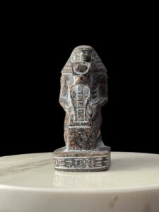 Egyptian High Priest Statue: Wadjet Cobra & Hathor Sun Disk - Image 2