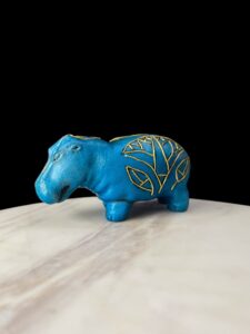 Porcelain Hippopotamus Statue: Egyptian Museum Replica - Image 2