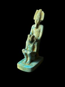 Flame Stone Egyptian God Osiris Statue: Unique Statuette - Image 2