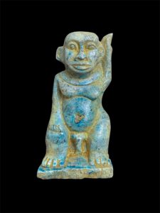 Hand-Carved Porcelain God Bes Statue: Egyptian Art Decor - Image 2