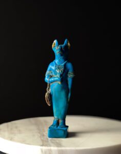 Porcelain Bastet Cat Statue: Ancient Egyptian Goddess Decor - Image 2