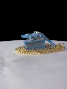 Porcelain Egyptian God Sobek Amulet: Crocodile Pendant - Image 2