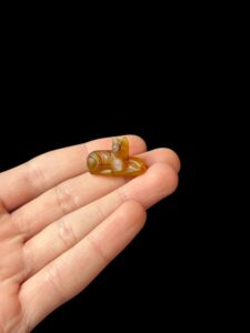 agate stone Bastet Cat Amulet, Egyptian Goddess Pendant - Image 2