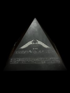 Amenemhat III Pyramidion Replica: Basalt Sculpture with Hieroglyphs (40x30cm) - Image 2