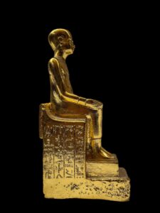 Golden Imhotep Statue - Ancient Egyptian Engineer Imhotep - the builder of Djoser's unprecedented step pyramid complex - Image 2