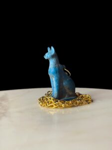 Porcelain pendant for Bastet cat, Ancient Egyptian Goddess Bastet Amulet, Home decor statues made in Egypt, Cat Amulets - Image 2