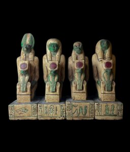 Ancient Egyptian Canopic Jars: Sons of Horus Stone Figurines - Image 2