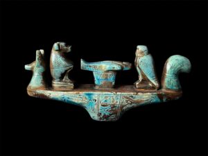 Egyptian Museum ship representing the royal King's memorial procession. replica ship statues made of stone from Ancient Egypt - Image 2